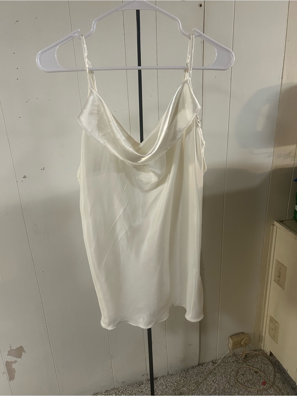 Annalee + Hope Ivory Satin Cowl Neck Camisole